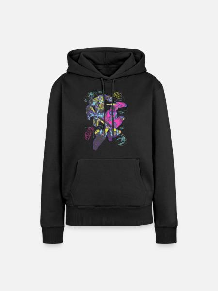 Transformers G1 Esquisse Optimus Prime & Bumblebee - Sweat à capuche Premium bio Femme - noir