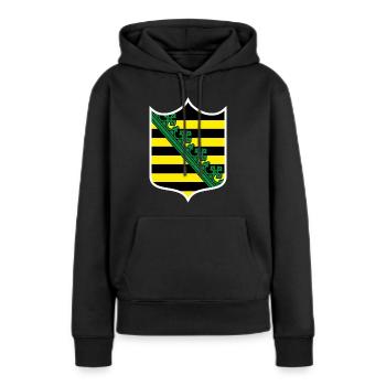 Saxe - Sweat à capuche Premium bio Femme - noir - Devant - Julia (174cm)