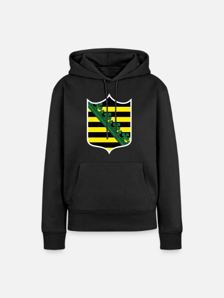 Sachsen - Frauen Premium Bio Hoodie - Schwarz