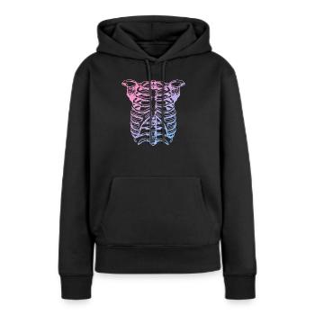 Squelette - Sweat à capuche Premium bio Femme - noir - Devant - Julia (174cm)