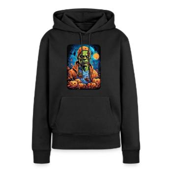 Halloween Zombie Blankovorlage 1.3 - Frauen Premium Bio Hoodie - Schwarz - Vorne - Julia (174cm)