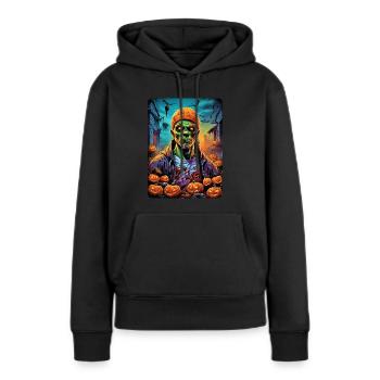 Halloween Zombie Blankovorlage 1.7 - Frauen Premium Bio Hoodie - Schwarz - Vorne - Julia (174cm)