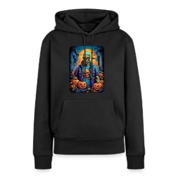 Halloween Zombie Blankovorlage 1.2 - Frauen Premium Bio Hoodie - Schwarz - Vorne - Julia (174cm)