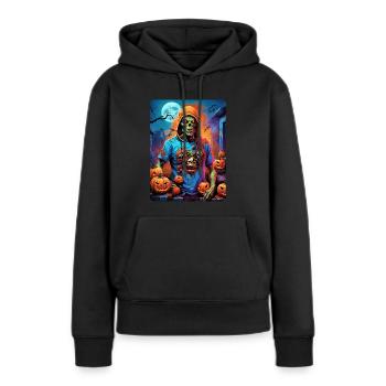 Halloween Zombie Blankovorlage 1.8 - Frauen Premium Bio Hoodie - Schwarz - Vorne - Julia (174cm)