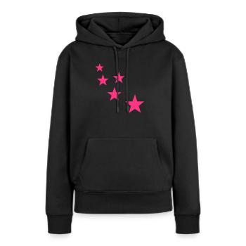 stars - Sweat à capuche Premium bio Femme - noir - Devant - Julia (174cm)