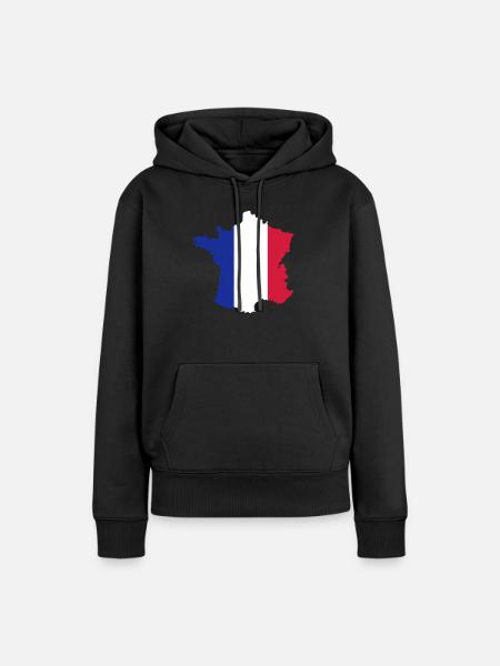 France - Frauen Premium Bio Hoodie - Schwarz