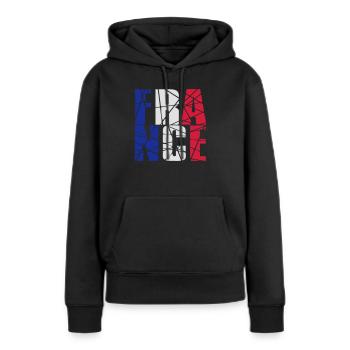 muster zerbrochen scherben risse linien 3 farben f - Frauen Premium Bio Hoodie - Schwarz - Vorne - Julia (174cm)