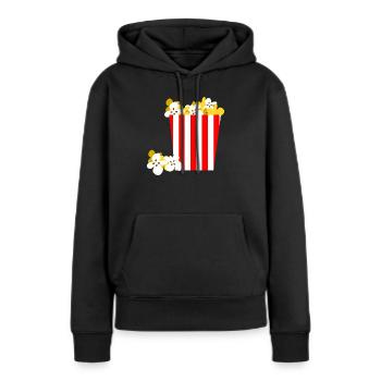 Pop-corn - Sweat à capuche Premium bio Femme - noir - Devant - Julia (174cm)