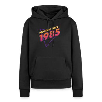 Rétro - Awesome since 1985 - Sweat à capuche Premium bio Femme - noir - Devant - Julia (174cm)