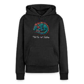 Tout feu tout flemme - Sweat à capuche Premium bio Femme - noir - Devant - Julia (174cm)