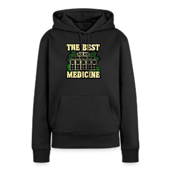 Heilung durch Musik - Frauen Premium Bio Hoodie - Schwarz - Vorne - Julia (174cm)