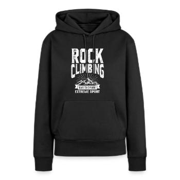Felsklettern - Frauen Premium Bio Hoodie - Schwarz - Vorne - Julia (174cm)