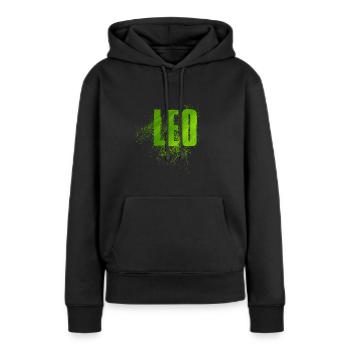 Leo - Sweat à capuche Premium bio Femme - noir - Devant - Julia (174cm)