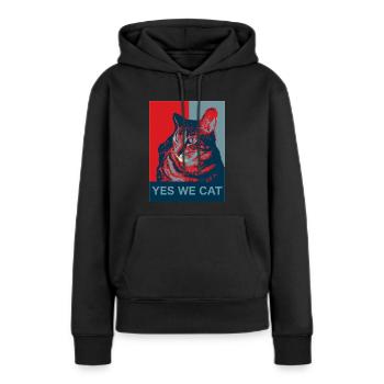 Yes we Cat - Frauen Premium Bio Hoodie - Schwarz - Vorne - Julia (174cm)