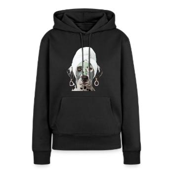 Wellness Dalmatinerin - Frauen Premium Bio Hoodie - Schwarz - Vorne - Julia (174cm)