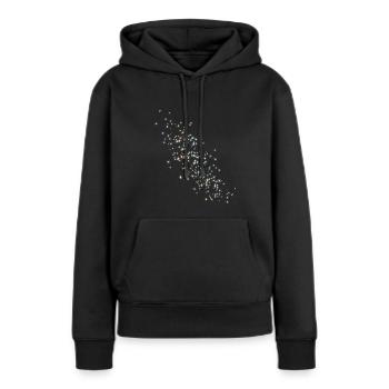Étoiles, étoile, étoiles colorées - Sweat à capuche Premium bio Femme - noir - Devant - Julia (174cm)