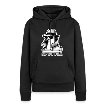 SpyGull Lustige Möwe Geheimagent Parodie Design - Frauen Premium Bio Hoodie - Schwarz - Vorne - Julia (174cm)