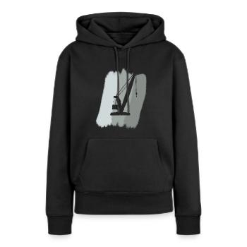 Construction de maison de chantier - Sweat à capuche Premium bio Femme - noir - Devant - Julia (174cm)
