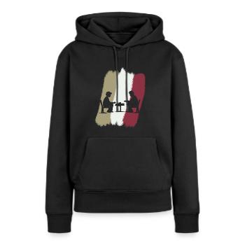 Stratégie des jeux de société - Sweat à capuche Premium bio Femme - noir - Devant - Julia (174cm)