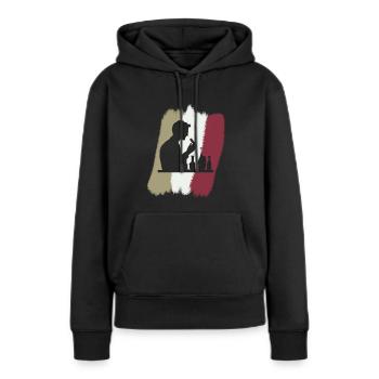 Tableau périodique de la chimie - Sweat à capuche Premium bio Femme - noir - Devant - Julia (174cm)