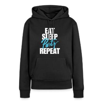 Essen Sie Schlaf-Party - Frauen Premium Bio Hoodie - Schwarz - Vorne - Julia (174cm)