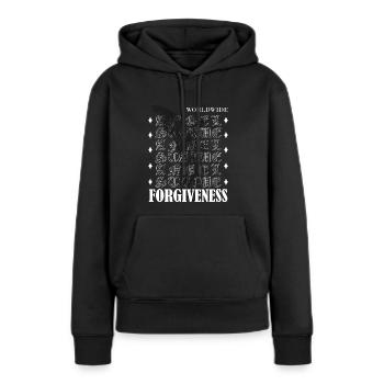 Forgiveness Streetwear - Frauen Premium Bio Hoodie - Schwarz - Vorne - Julia (174cm)
