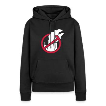 L'énergie nucléaire - non pas avec nous! - Sweat à capuche Premium bio Femme - noir - Devant - Julia (174cm)