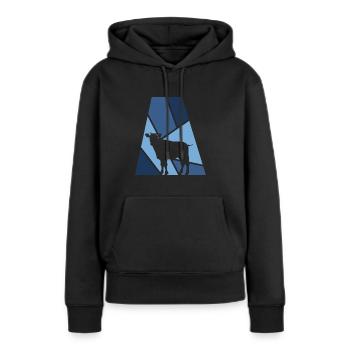 Kuh Kühe Rind - Frauen Premium Bio Hoodie - Schwarz - Vorne - Julia (174cm)