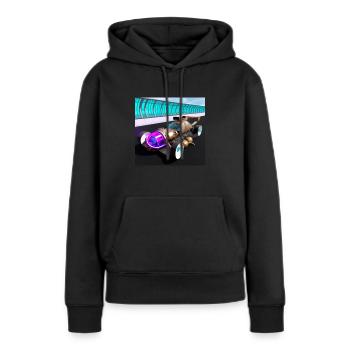 Synthwave style steampunk 2 - Sweat à capuche Premium bio Femme - noir - Devant - Julia (174cm)