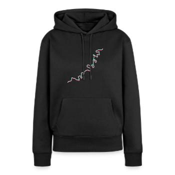 Moselumriss 3D - Frauen Premium Bio Hoodie - Schwarz - Vorne - Julia (174cm)