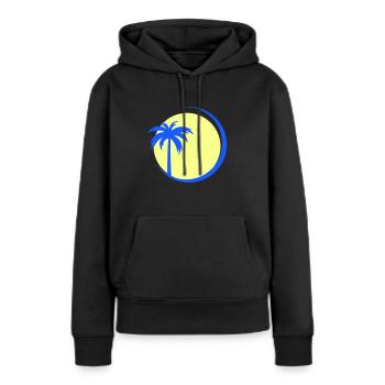 palmier - Sweat à capuche Premium bio Femme - noir - Devant - Julia (174cm)