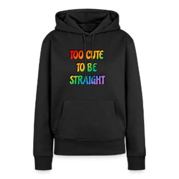 Trop mignon pour être hétéro - Sweat à capuche Premium bio Femme - noir - Devant - Julia (174cm)
