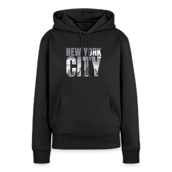 Ville de New York - Sweat à capuche Premium bio Femme - noir - Devant - Julia (174cm)