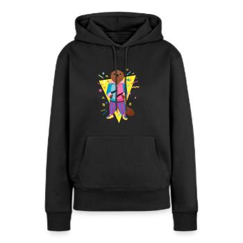 Cool 80's Otter Retro Vintage Party Outfit - Women’s Premium Organic Hoodie - black - Front - Julia (174cm)