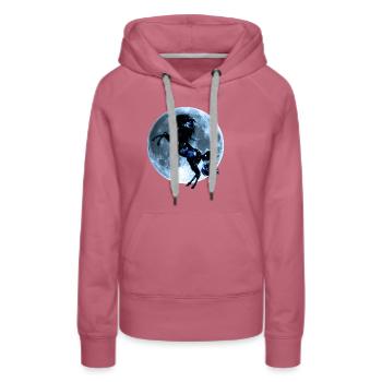 Einhorn, Vollmond , Mond, Magie, Pferd, unicorn, - Frauen Premium Bio Hoodie - Malve - Vorne - Isabella (175cm)
