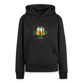 Ich trinke nicht aus spaß weil ich durst hab - Frauen Premium Bio Hoodie - Schwarz - Vorne - Julia (174cm)