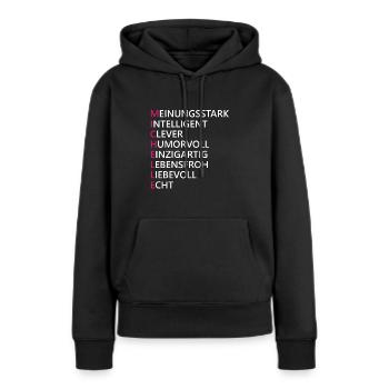 Michelle Name Geschenk - Frauen Premium Bio Hoodie - Schwarz - Vorne - Julia (174cm)