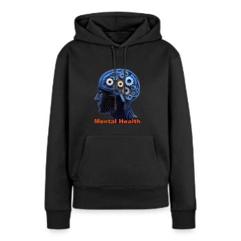 À tes souhaits - Sweat à capuche Premium bio Femme - noir - Devant - Julia (174cm)