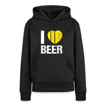 I love Beer Bier - Frauen Premium Bio Hoodie - Schwarz - Vorne - Julia (174cm)