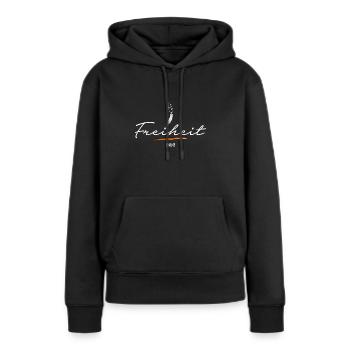 Liberté 1848/49 - Allemand | Révolution badoise - Sweat à capuche Premium bio Femme - noir - Devant - Julia (174cm)