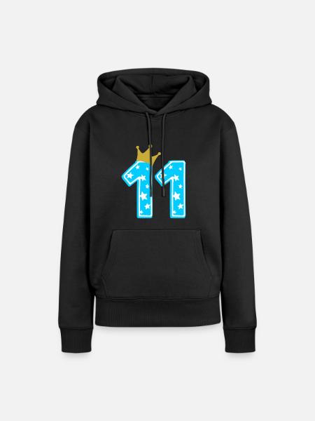 11 Krone 11. Geburtstag 11 Jahre - Frauen Premium Bio Hoodie - Schwarz