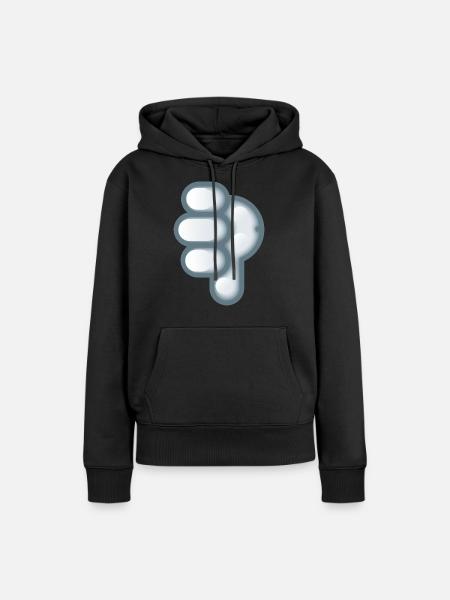 Smiley Hand Signal Down - Frauen Premium Bio Hoodie - Schwarz