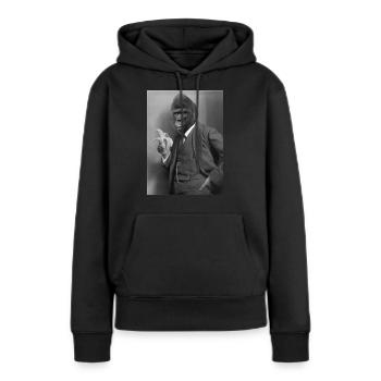 Sigmund Freud - ES - Sweat à capuche Premium bio Femme - noir - Devant - Julia (174cm)