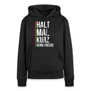 Fresse - Frauen Premium Bio Hoodie - Schwarz - Vorne - Julia (174cm)