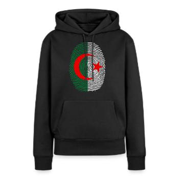 Algerischer Fußabdruck - Frauen Premium Bio Hoodie - Schwarz - Vorne - Julia (174cm)