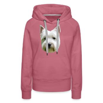 Hund - Frauen Premium Bio Hoodie - Malve - Vorne - Isabella (175cm)