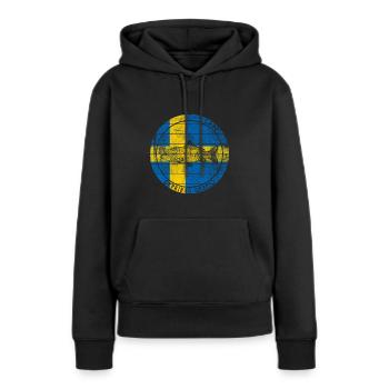 Carpe Pêche Poisson Suède - Sweat à capuche Premium bio Femme - noir - Devant - Julia (174cm)