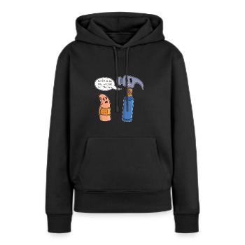 Lustige Hammer Auf Finger Aua Werkzeug Geschenk - Frauen Premium Bio Hoodie - Schwarz - Vorne - Julia (174cm)