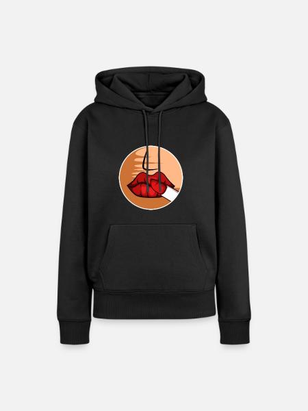 Rote Lippen Kosmetikerin Gift - Frauen Premium Bio Hoodie - Schwarz