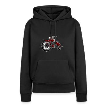 Moto Old School - Sweat à capuche Premium bio Femme - noir - Devant - Julia (174cm)